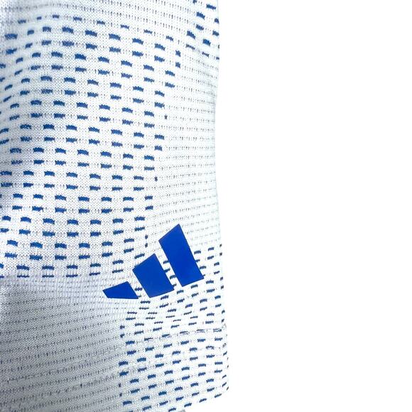 NWT Men's Adidas Textured Golf Polo White/Blue Size Medium $70 Retail - Picture 3 of 7